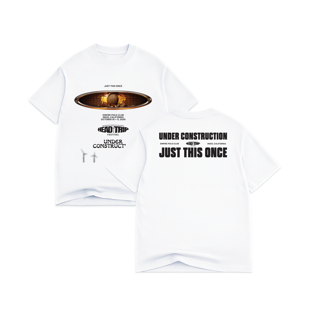 UC Head Trip 2026 white tee front and back
