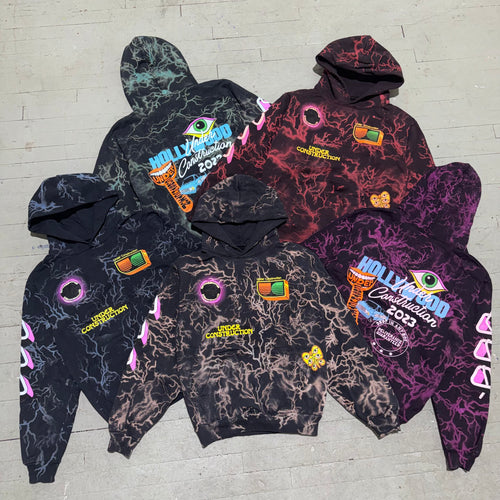 Under Construction Hallucination Hoodie, an individually dyed heavyweight cotton hoodie
